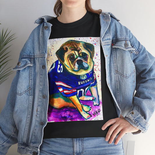Buffalo Bills Dog Lover Unisex Tee, Graphic T-Shirt, Football Fan Apparel, Cute Puppy Shirt, Sports Tee, Dog Mom Gift